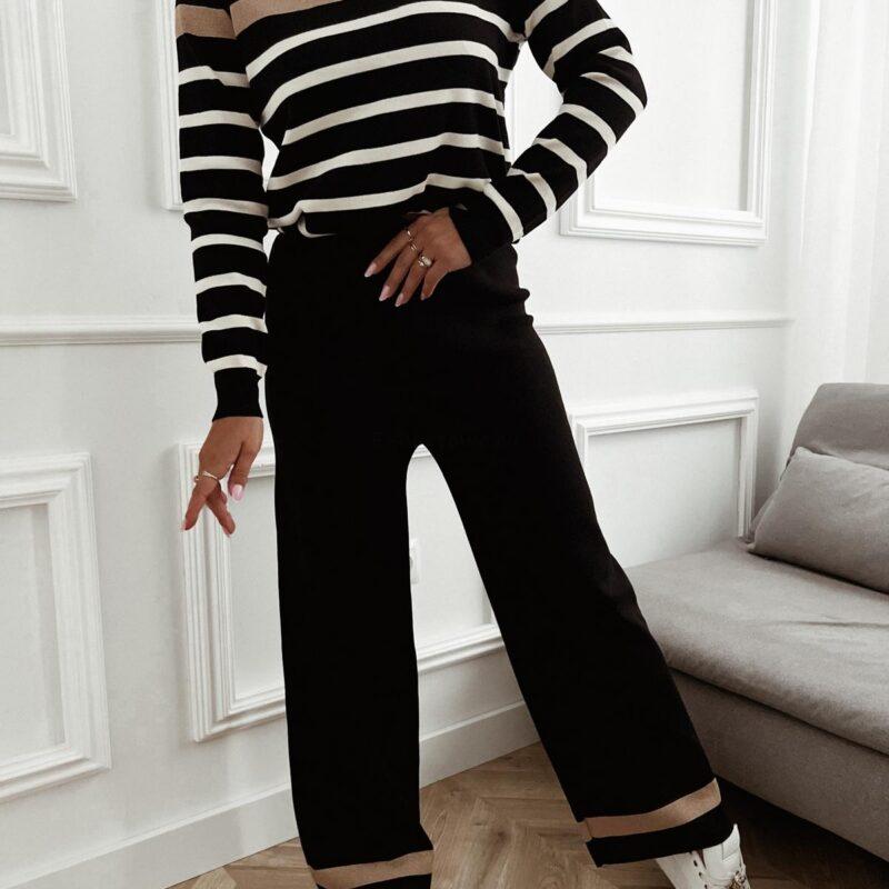 Czarny komplet dresowy damski z wiskozy