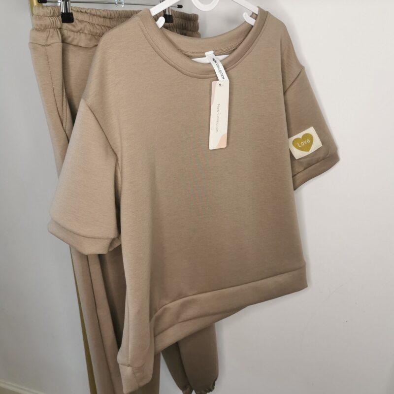 Czekoladowy masełkowy komplet dresowy damski