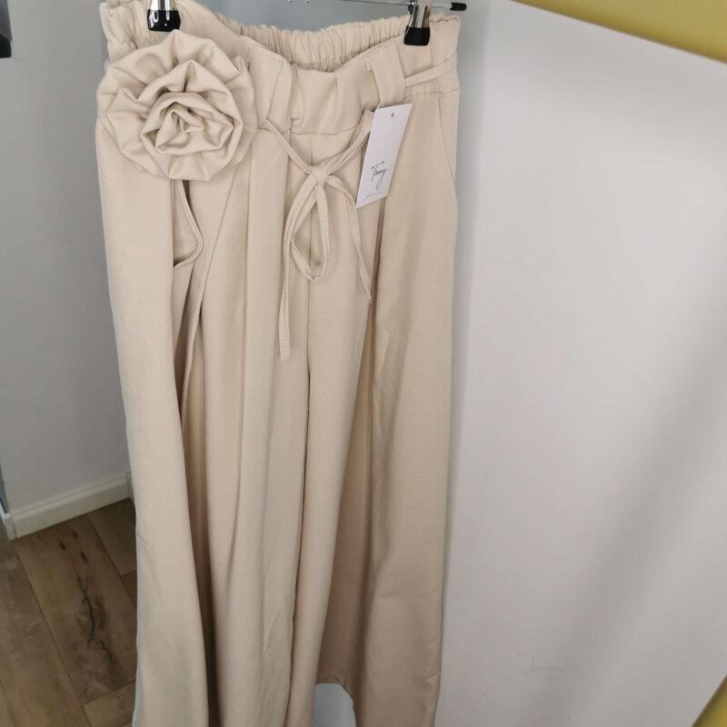 spodnie damskie z kokardą szeroka nogawka