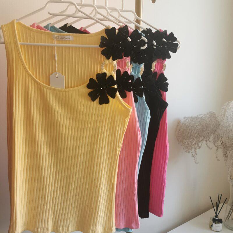 Koszulki damskie na ramiączkach z kwiatami 3D Stylowe Strio