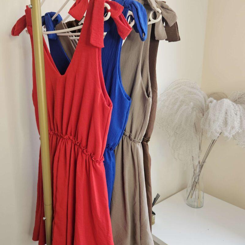 sukienka mini na ramiączkach z wiązaniem lato