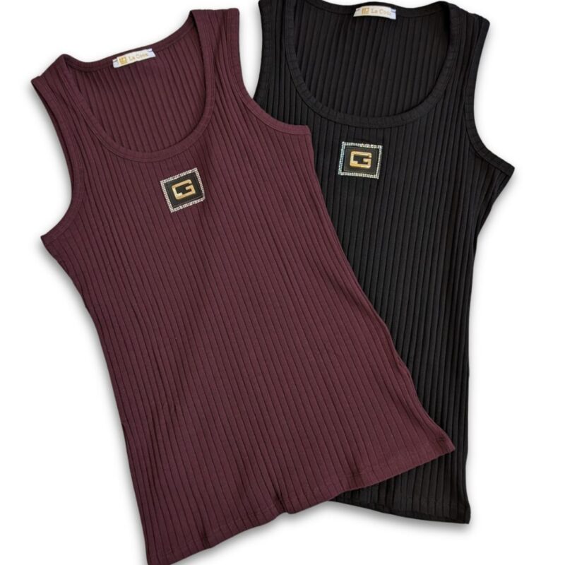 top damski prążkowany premium czarny bordowy dopasowany rozciągliwy