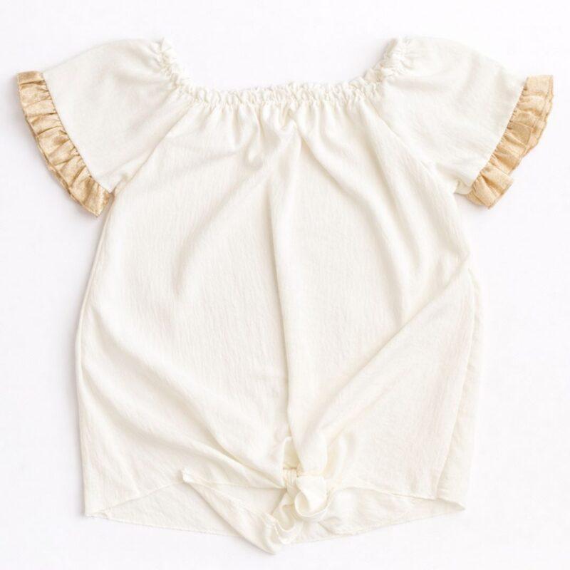 egelancka bluzka hiszpanka damska biała z falbanką rękaw letnia stylizacja