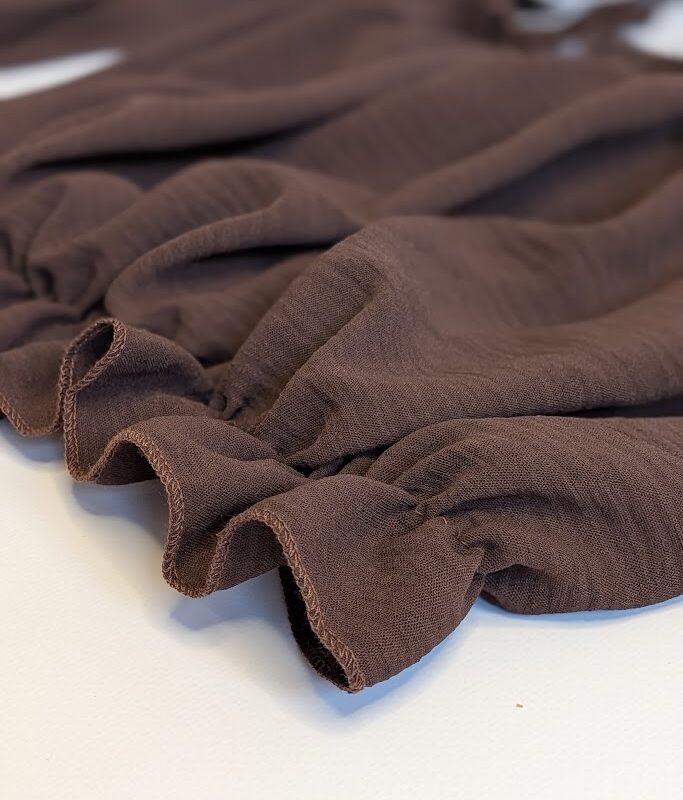 bluzka hiszpanka komplet damski czekoladowy letni detal