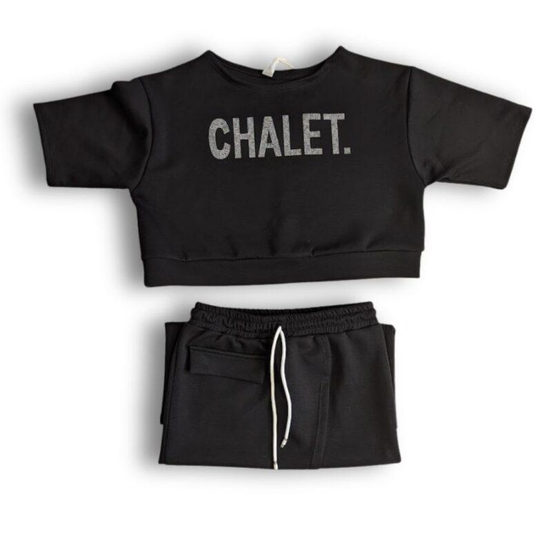 komplet damski czarny casual zestaw