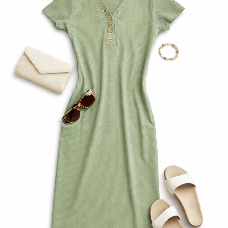 sukienka prążkowana dopasowana miętowa